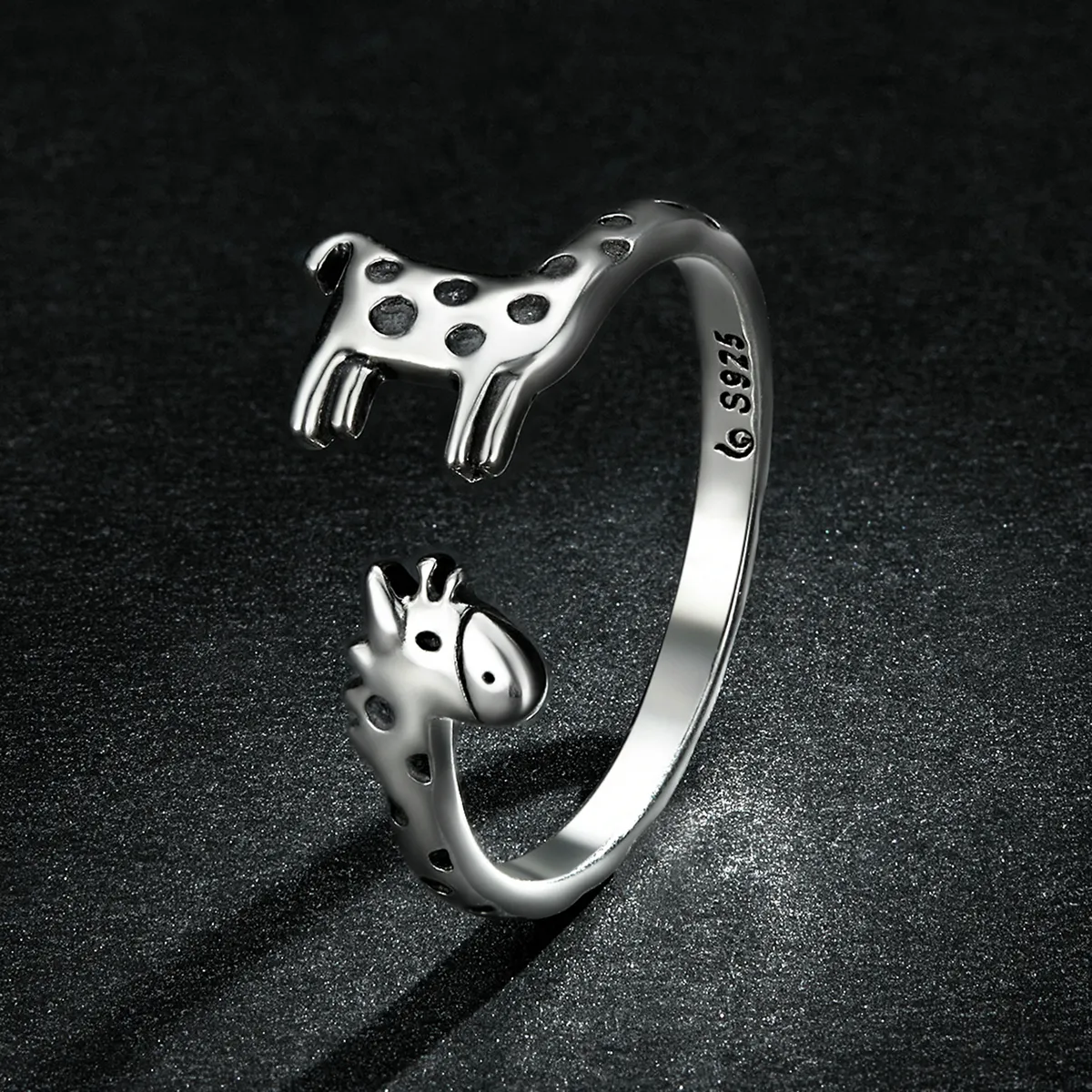 Inel deschis în stil Pandora cu girafă - BSR228