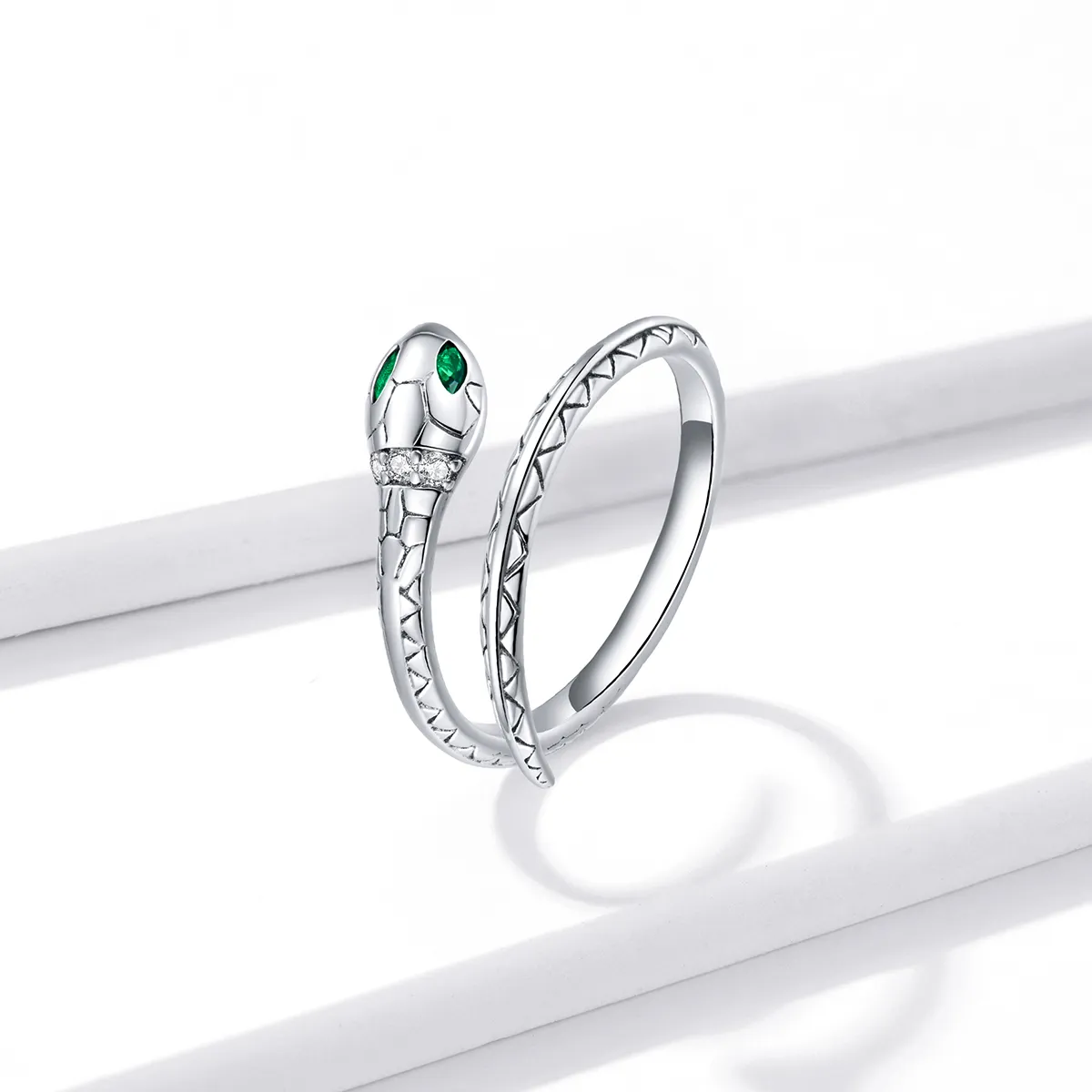 Inel deschis în stil Pandora cu model șarpe - BSR169