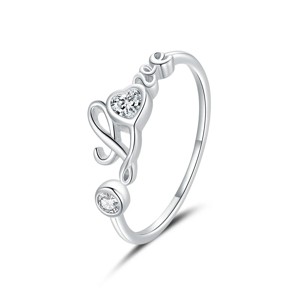 inel deschis în stil pandora cu simbolul iubirii bsr146