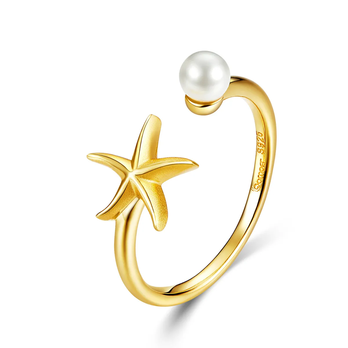 Inel deschis în stil Pandora cu steaua de mare - BSR064