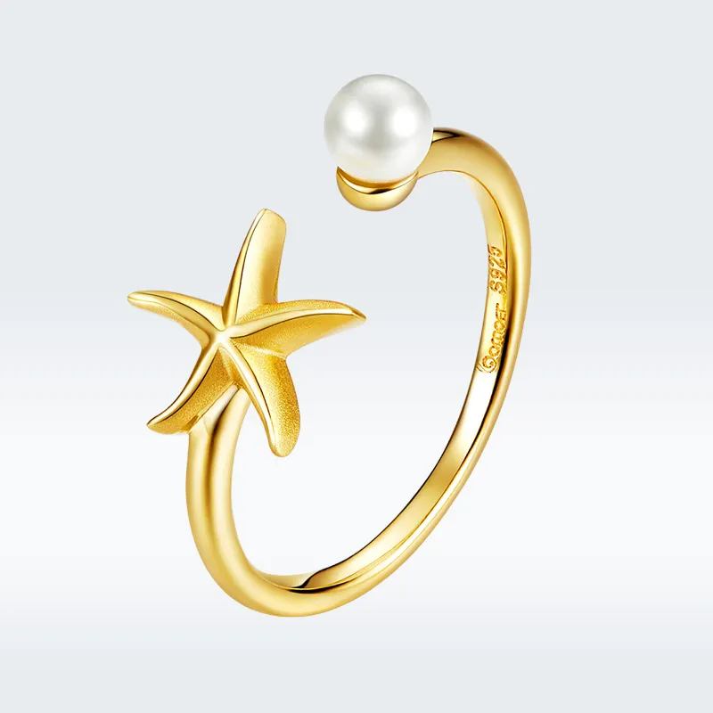Inel deschis în stil Pandora cu steaua de mare - BSR064