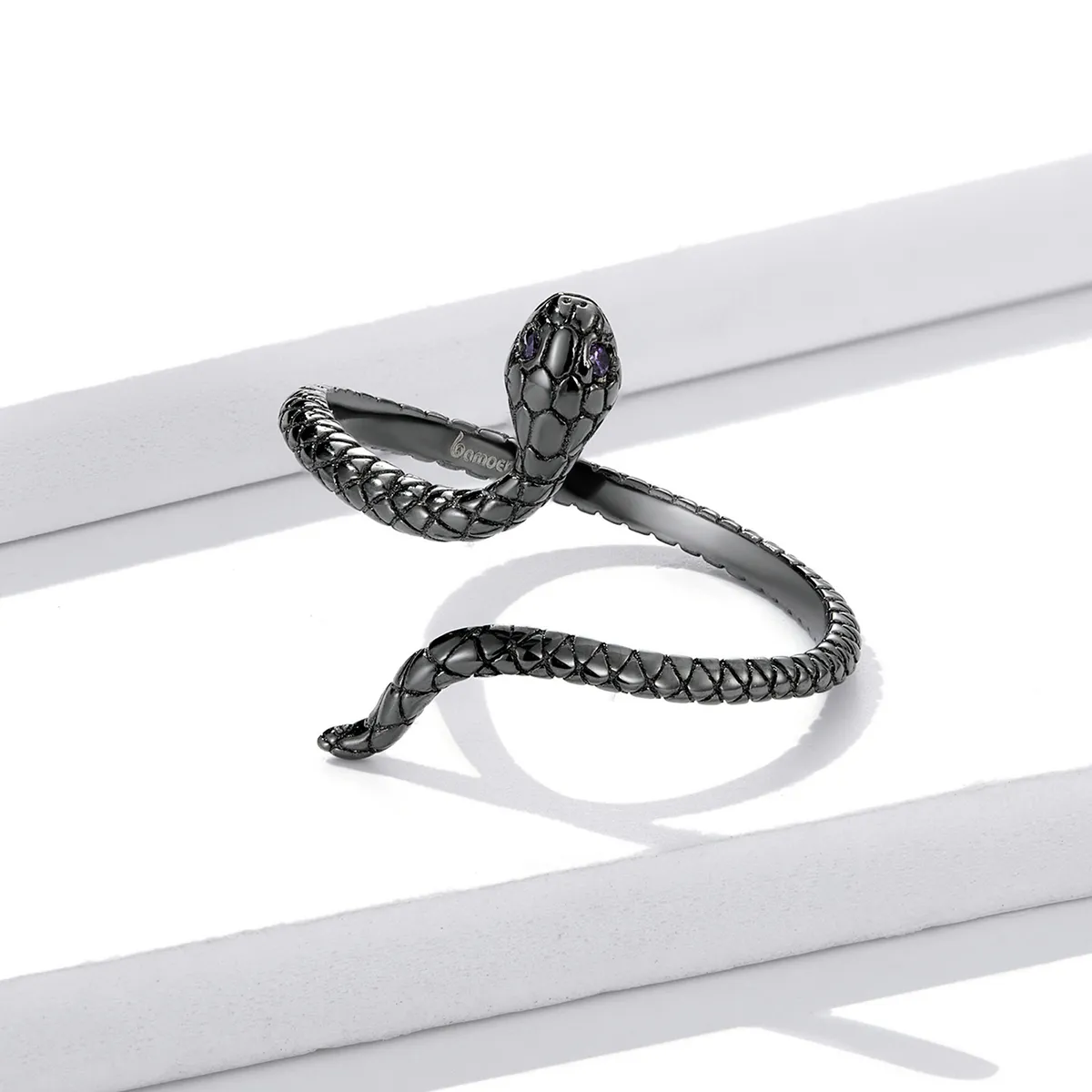 Inel deschis în stilul Pandora cu șarpe mistic - BSR236