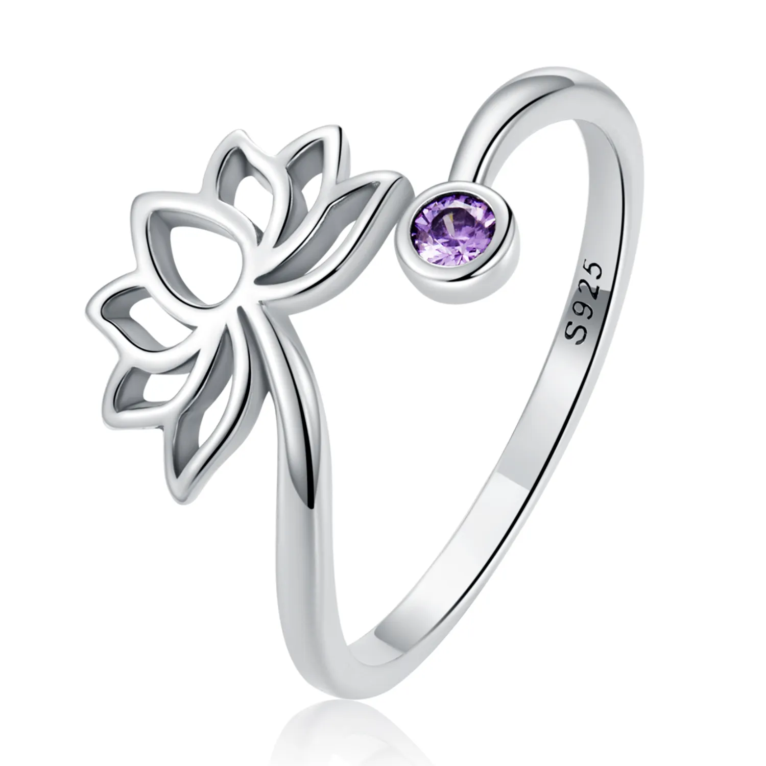 inel simplu în stil pandora cu lotus deschis scr821