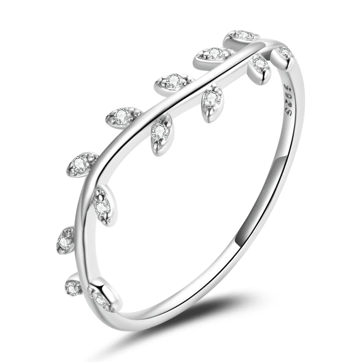 Inelul frumos cu model de frunze în stilul Pandora - BSR210-A