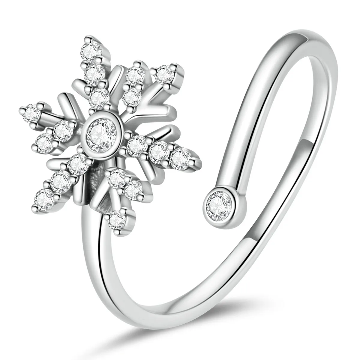 Pandora Style Beautiful Snowflakes Open Ring - BSR214