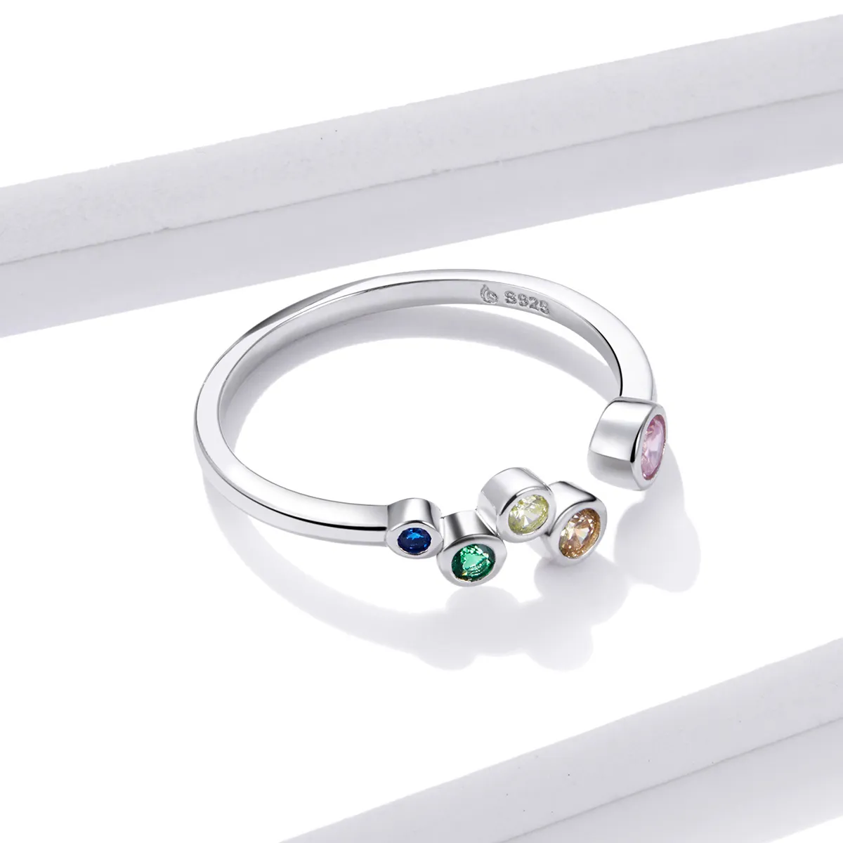 Pandora Style Colorful Bubbles Open Ring - BSR149