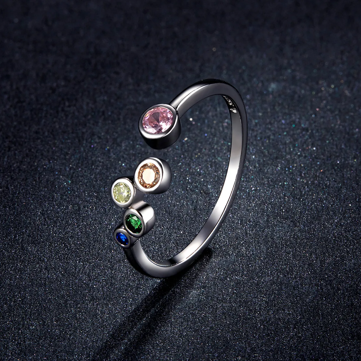 Pandora Style Colorful Bubbles Open Ring - BSR149