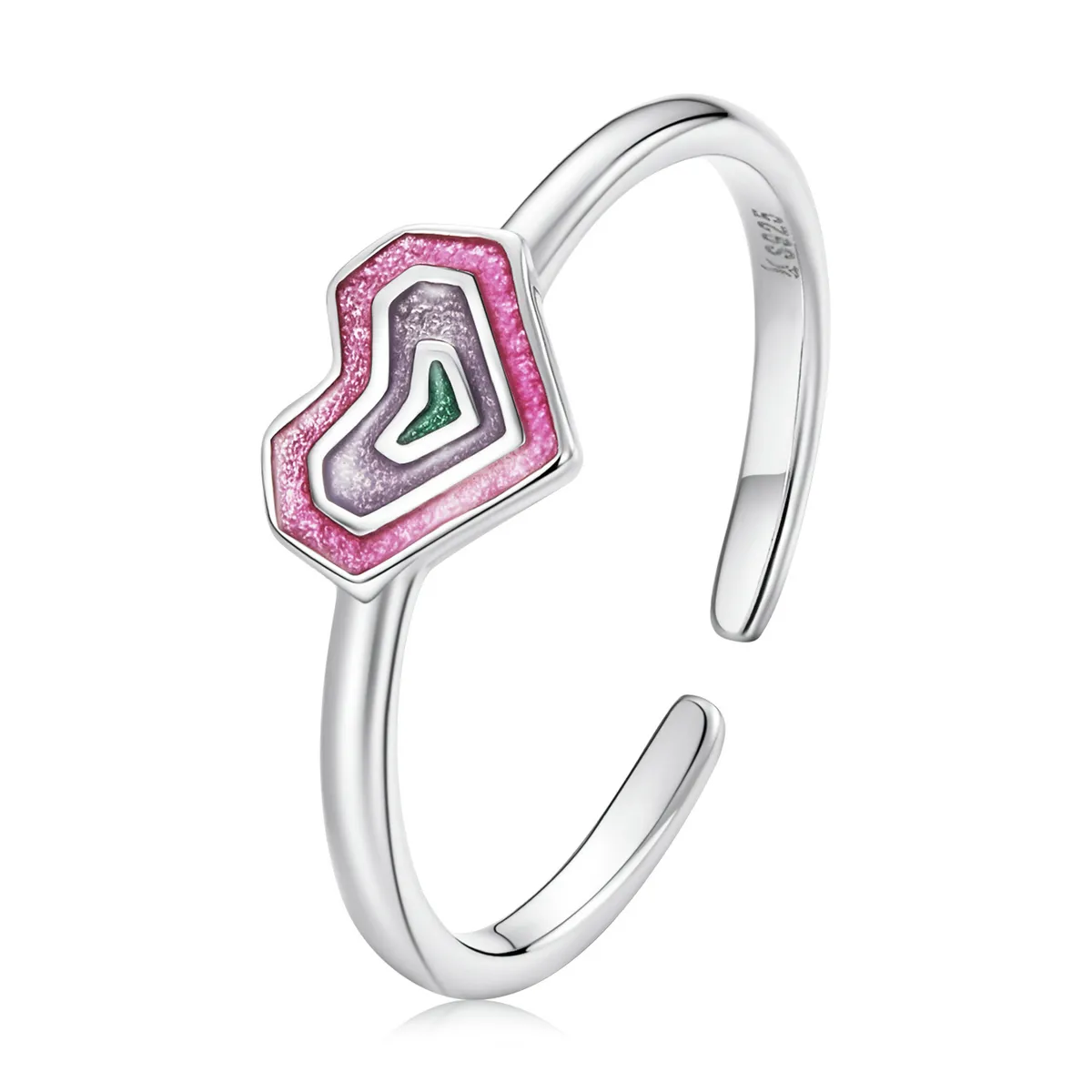 Pandora Style Colorful Hearts Open Ring - SCR775