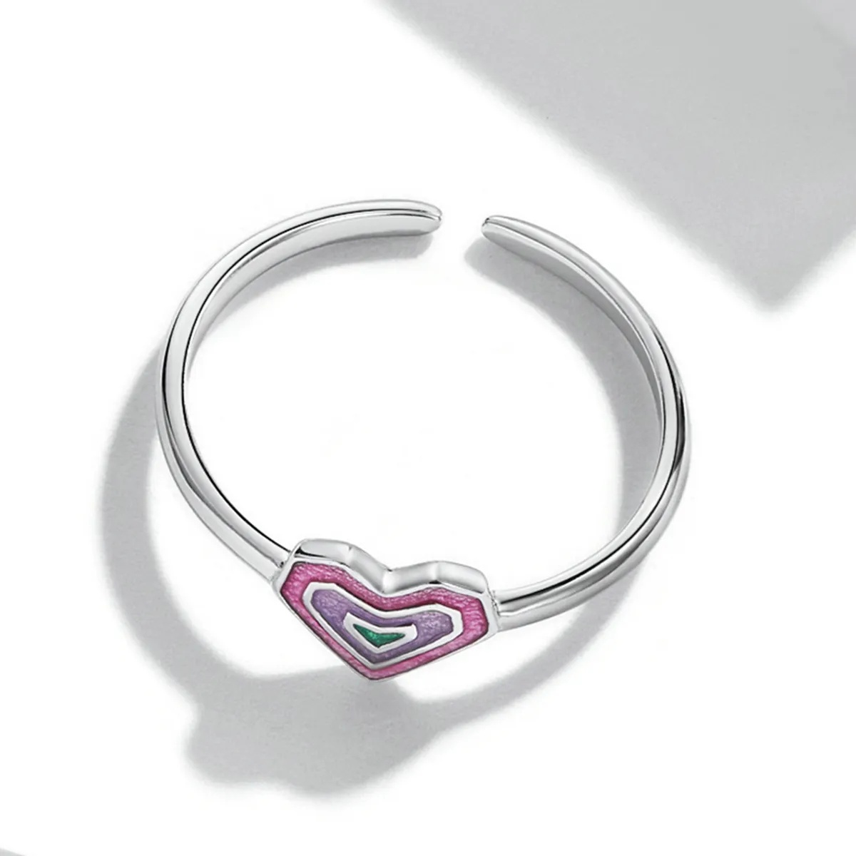 Pandora Style Colorful Hearts Open Ring - SCR775