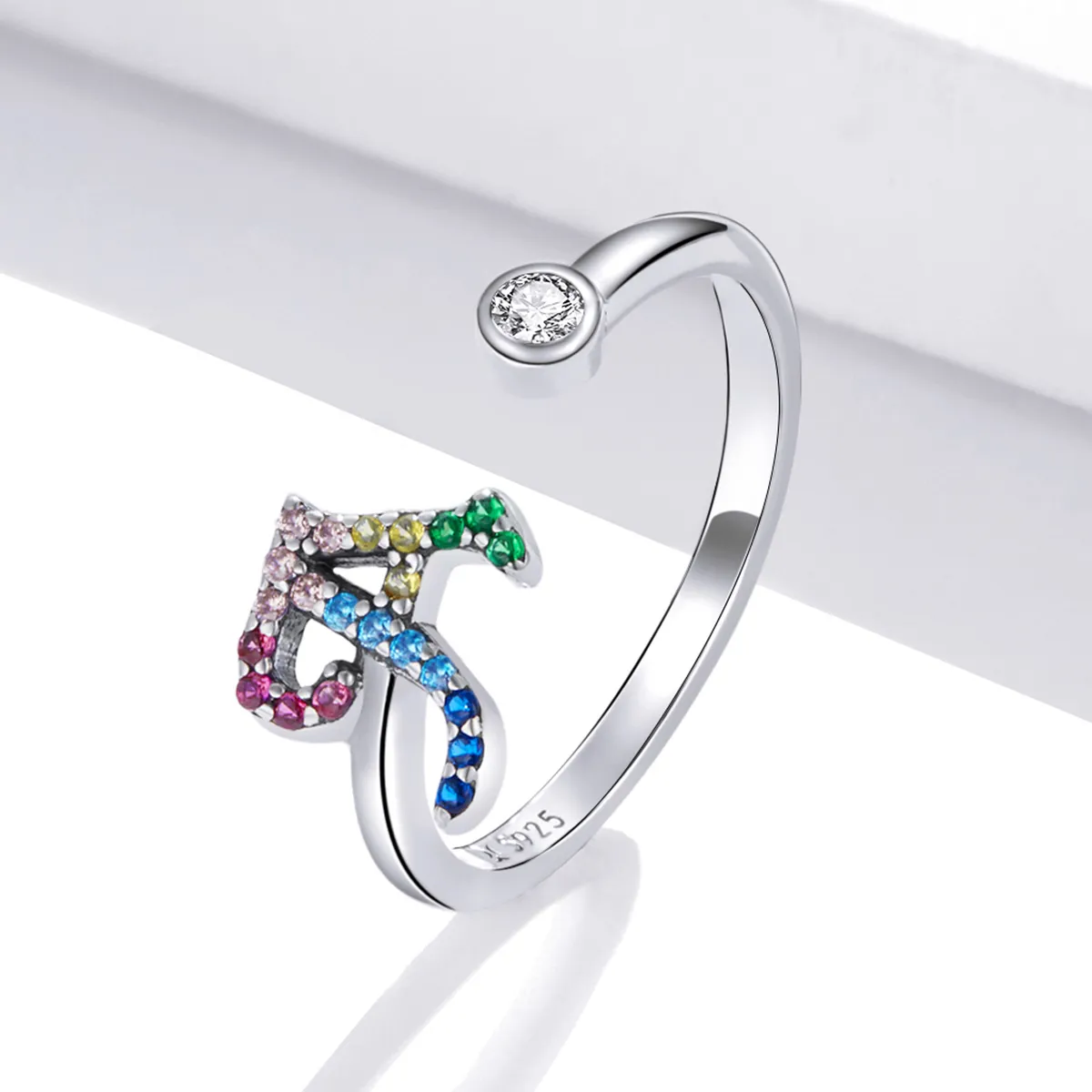 Pandora Style Colorful Letter-A Open Ring - SCR723-A