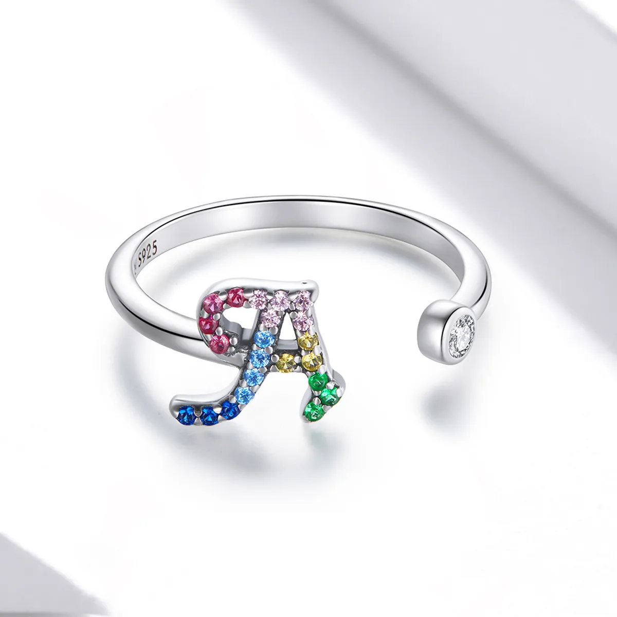 Pandora Style Colorful Letter-A Open Ring - SCR723-A