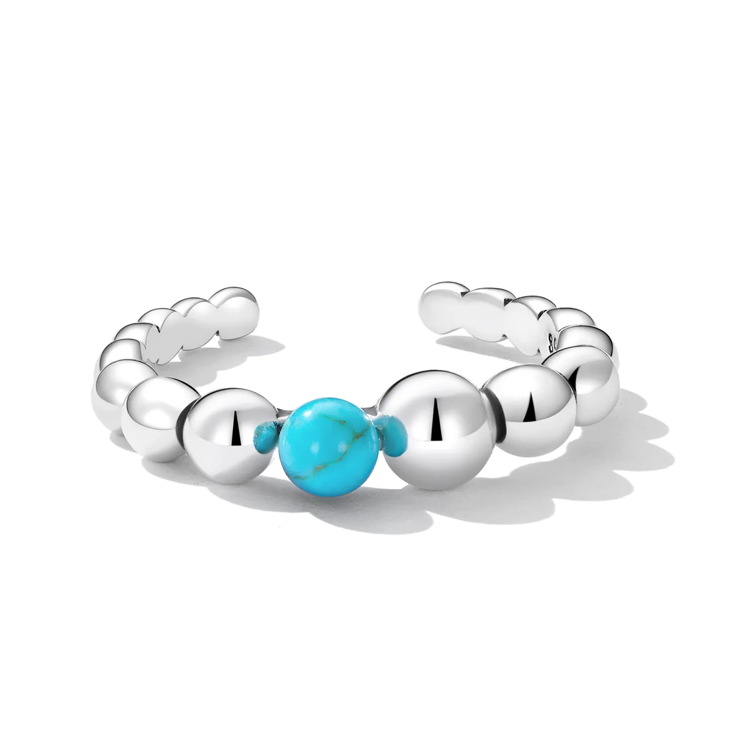Pandora Style Turquoise Beans Open Ring - SCR833