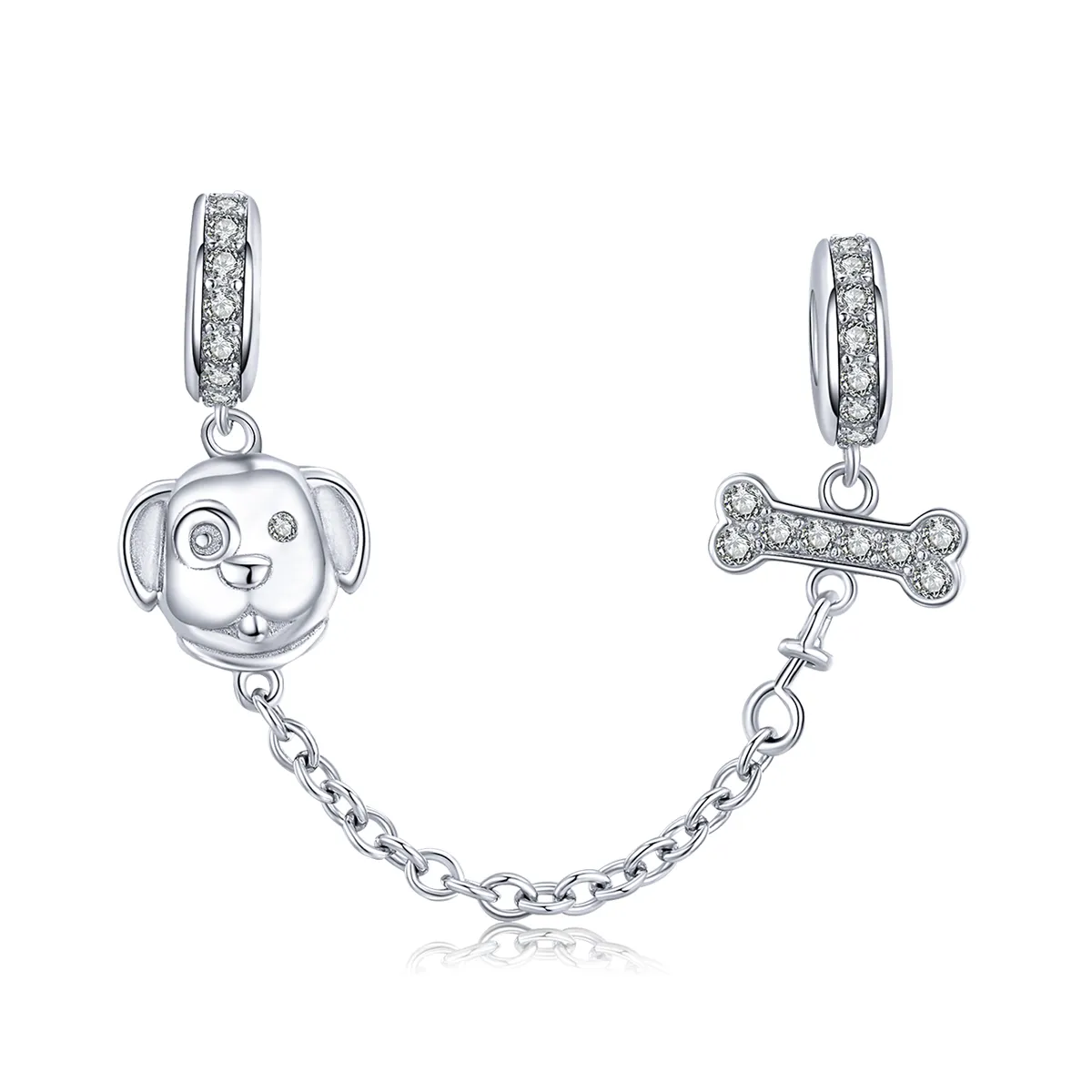 Pandora Style Adorable Puppy Safety Chain - SCC1434