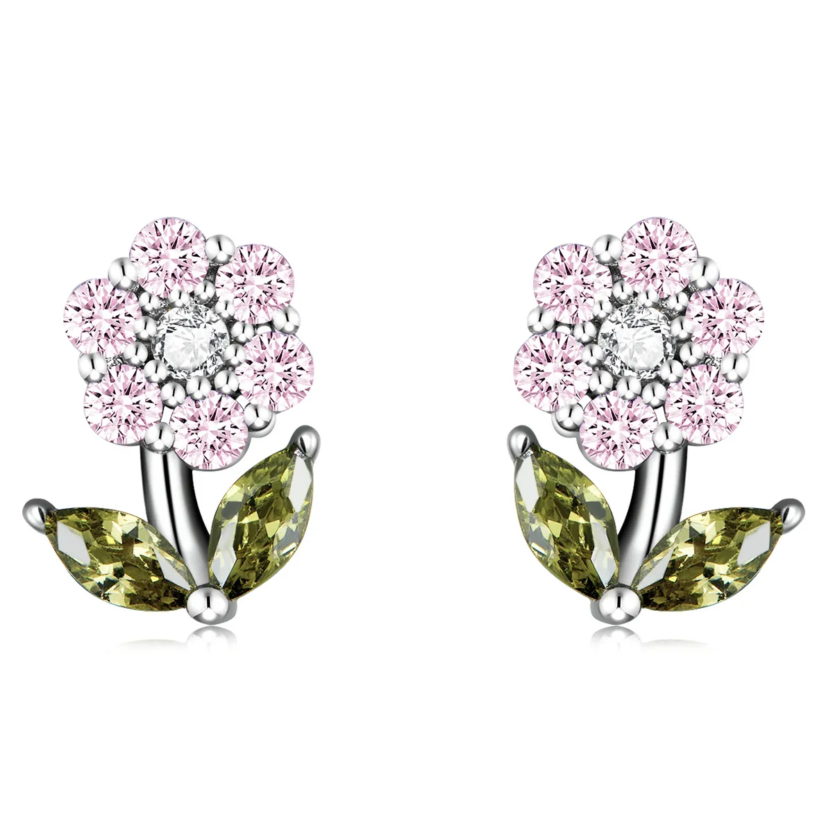 Bijuterii cu șuruburi cu flori delicate în stil Pandora - BSE592-PK
