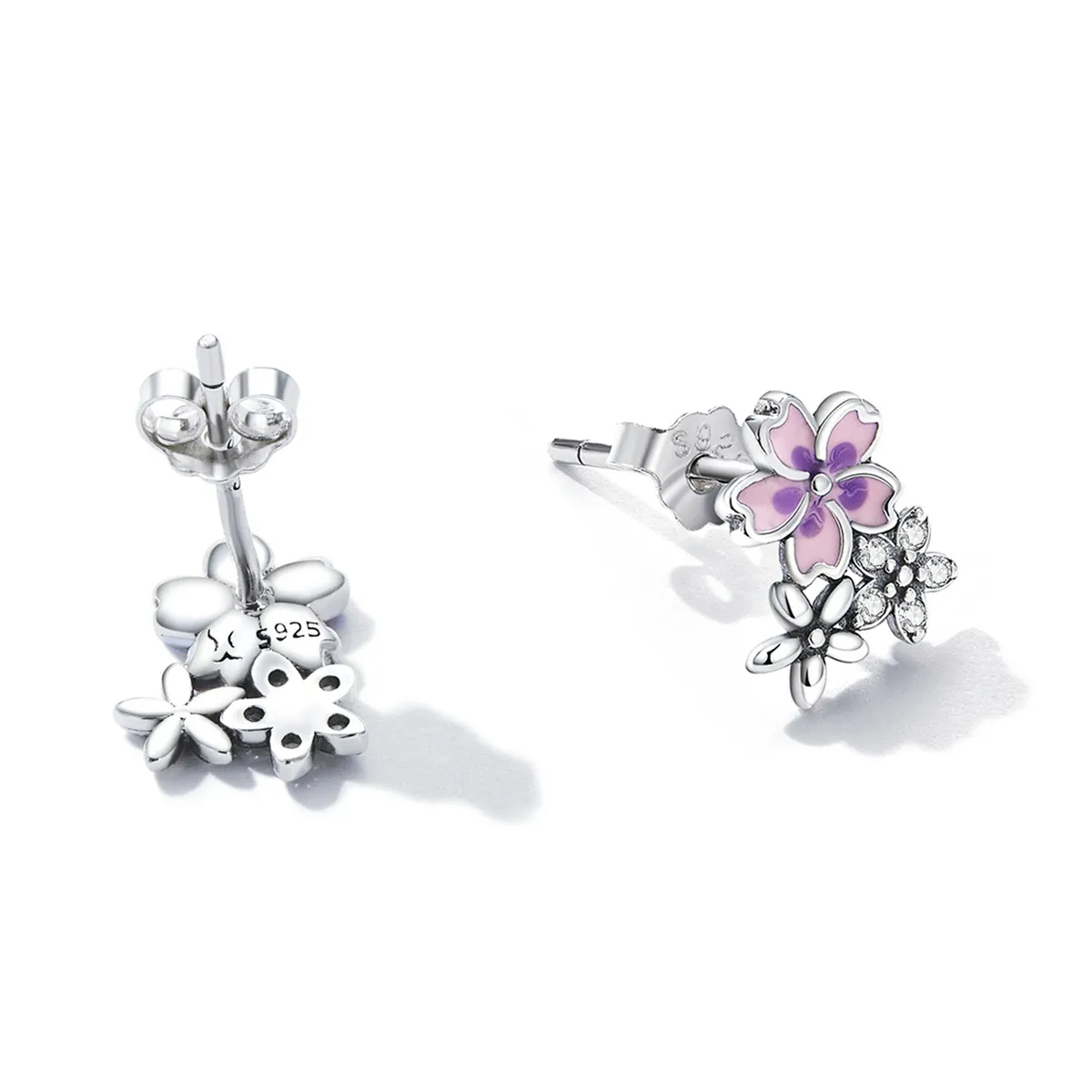 Bijuterii delicate cu flori stil Pandora - Cercei cu șurub SCE1390