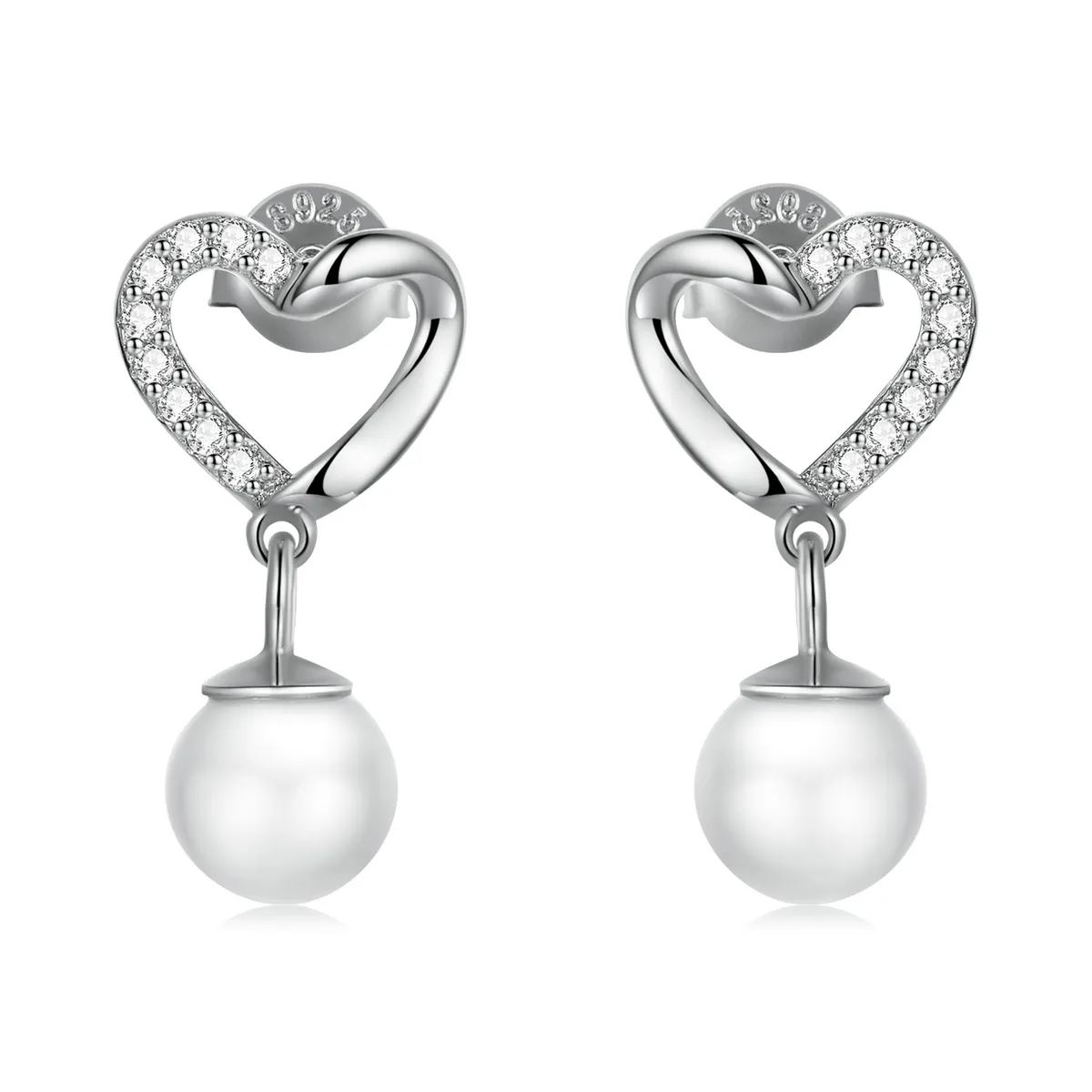 bijuterii pandora stil margele iubire scoică cercei eleganți cu șurub bse552