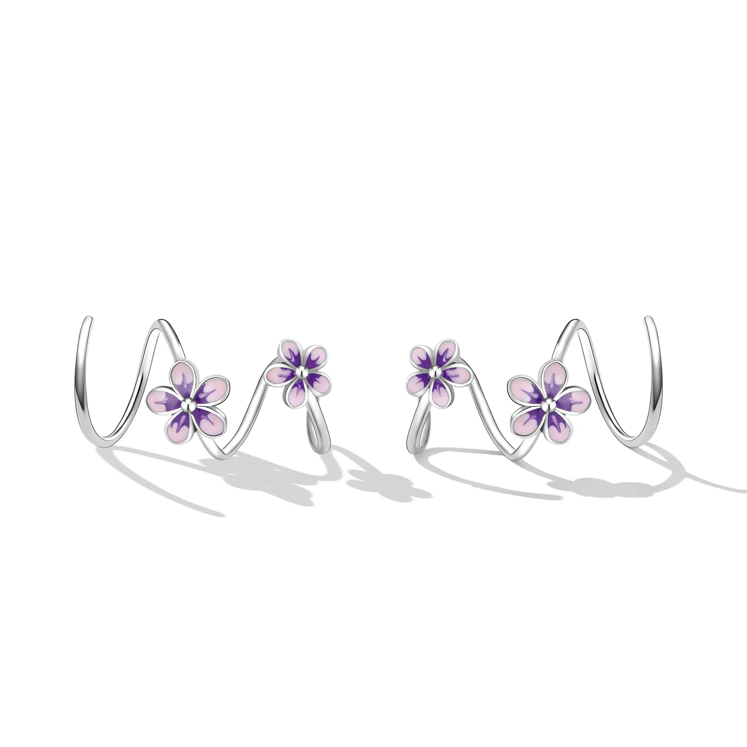 Bijuterii pentru urechi tip floare în stilul Pandora - SCE1462