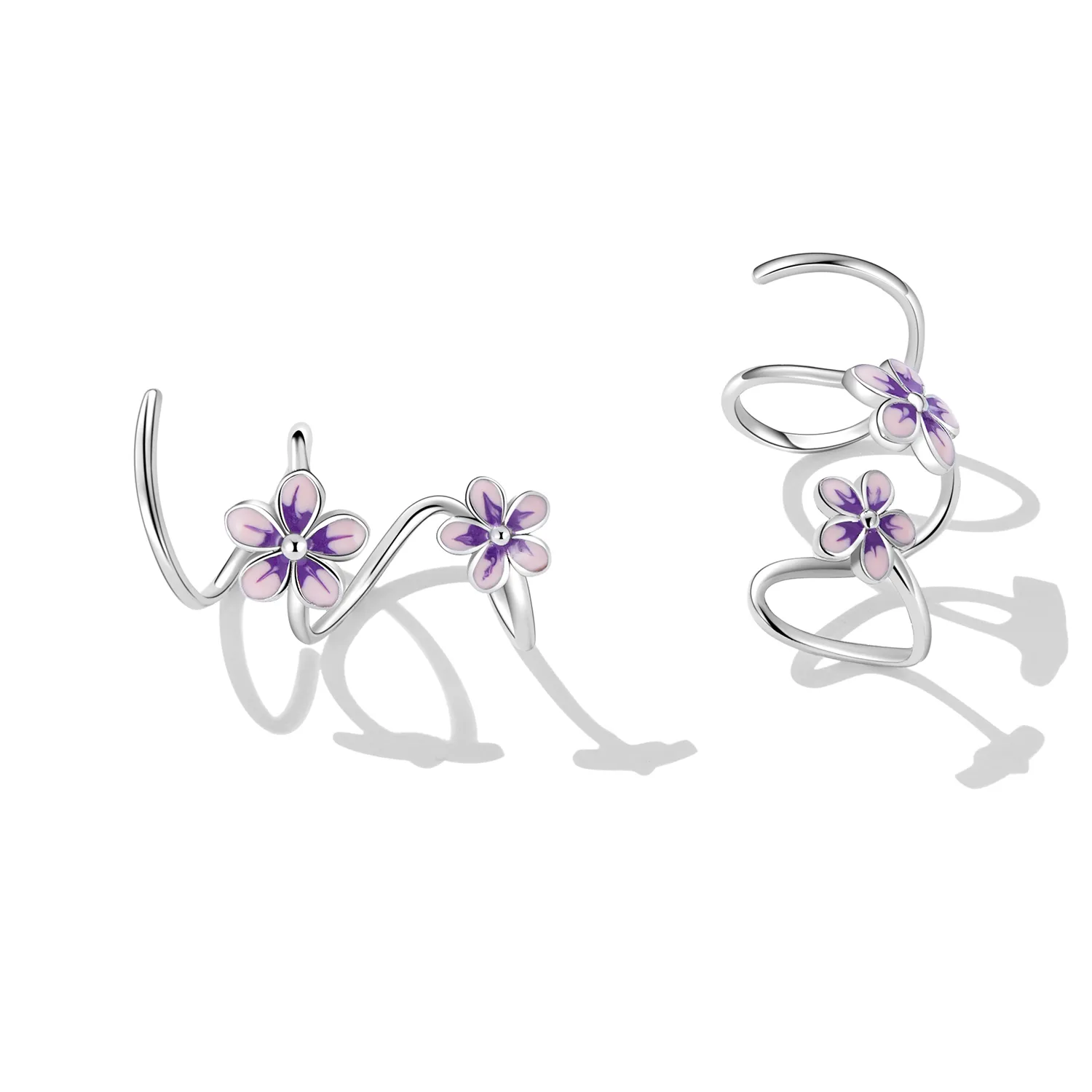 Bijuterii pentru urechi tip floare în stilul Pandora - SCE1462