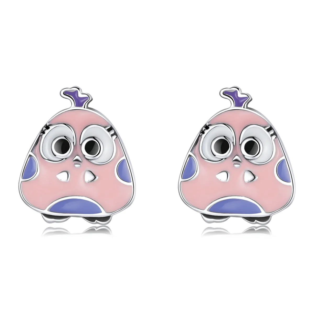 Pandora Style Big Eyed Bird Stud Earrings - SCE1277