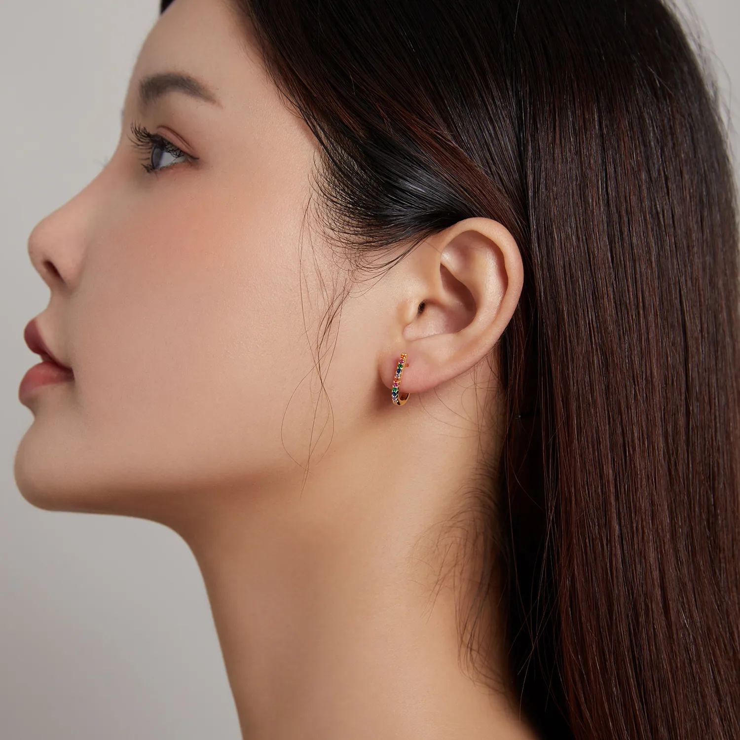 Pandora Style Christmas Cane Stud Earrings - SCE1167-B