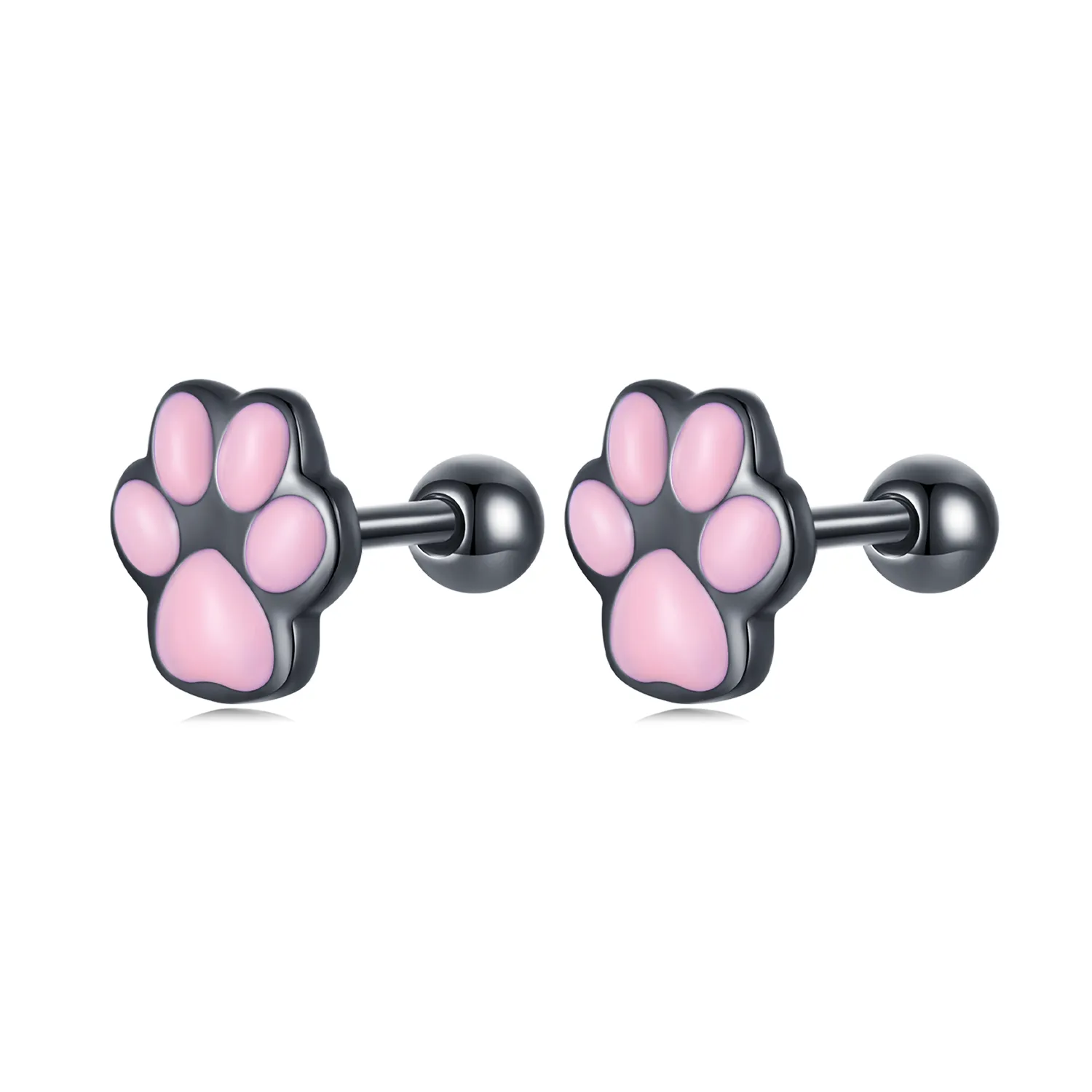 Pandora Style Cute Cat Paw Stud Earrings - SCE1516