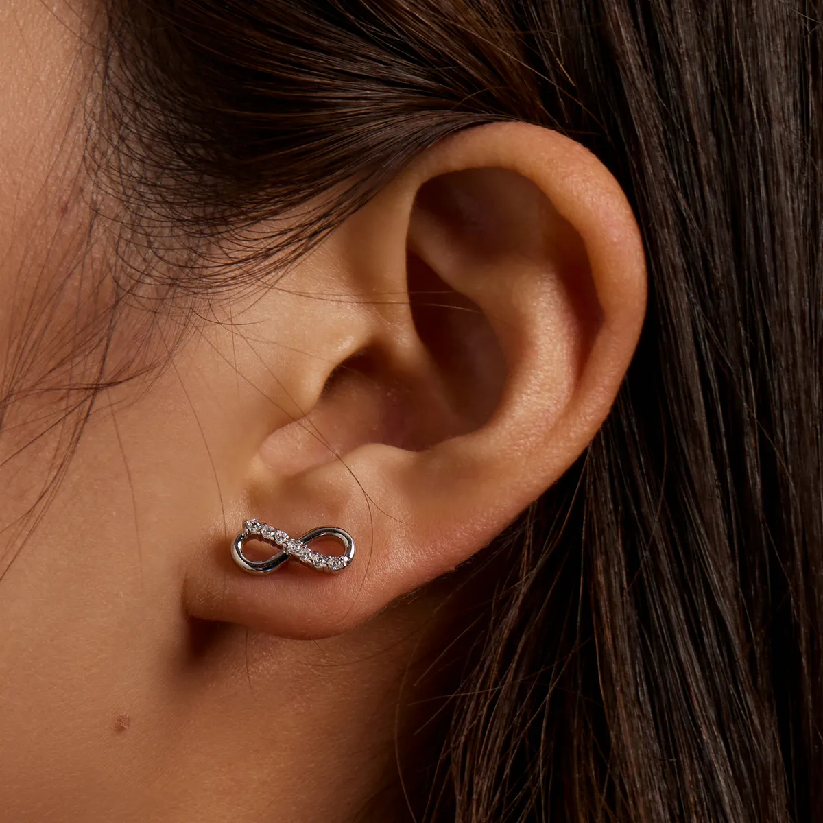 Pandora Style Infinity Symbol - Shine Stud Earrings - BSE543