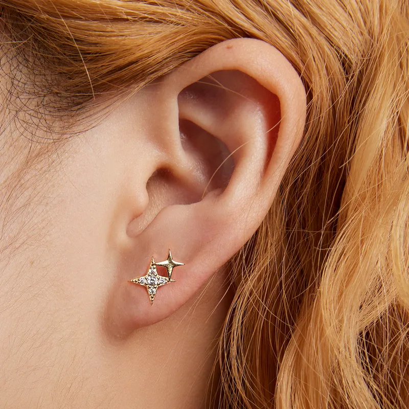 Pandora Style Light Star Stud Earrings - BSE633