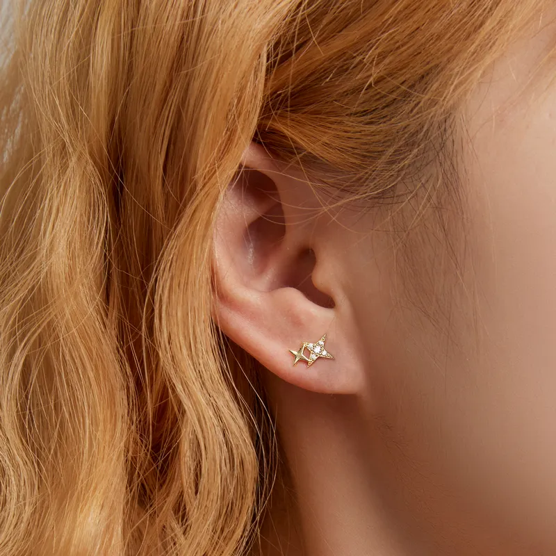 Pandora Style Light Star Stud Earrings - BSE633