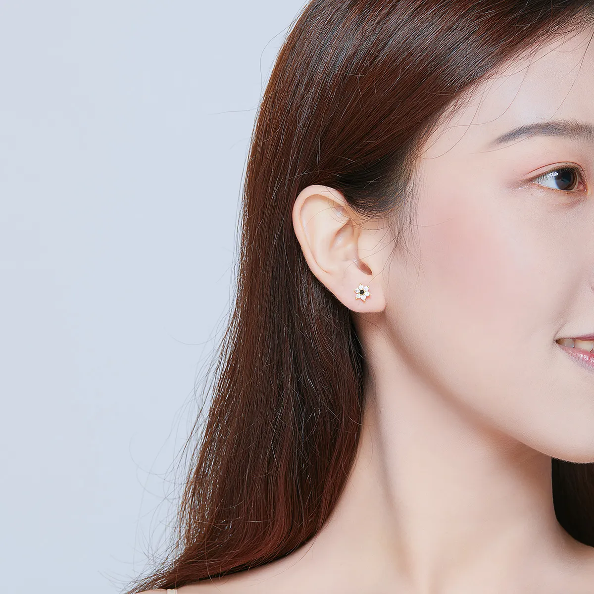 Pandora Style Little Flower Stud Earrings - SCE708