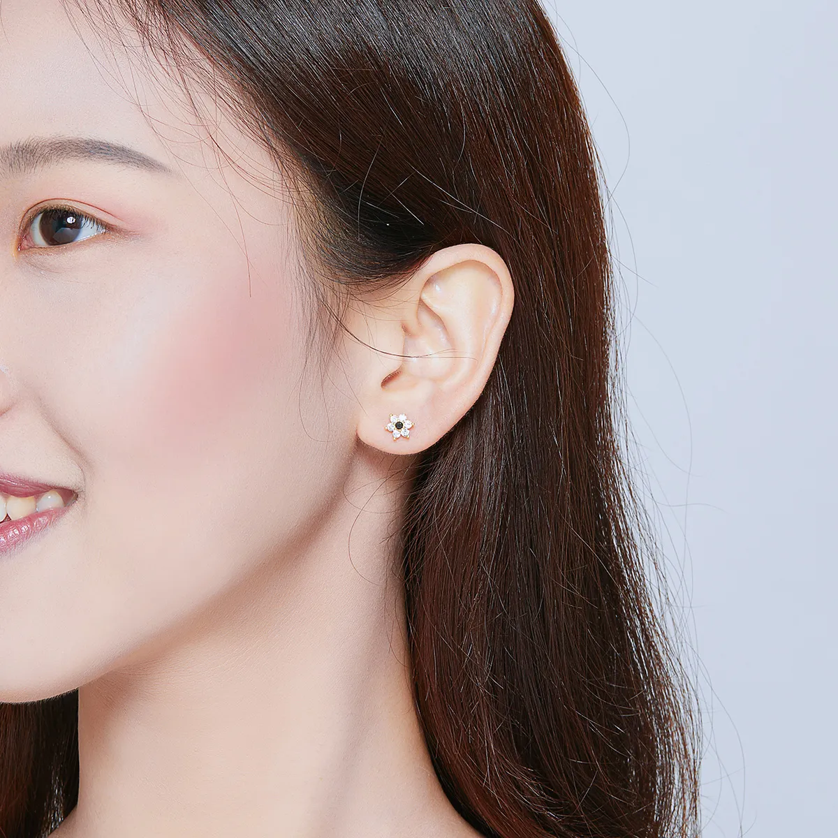 Pandora Style Little Flower Stud Earrings - SCE708