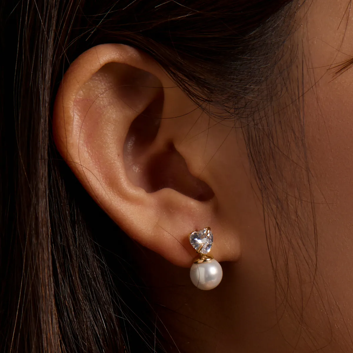 Pandora Style Love Shell Beads Stud Earrings - SCE1318