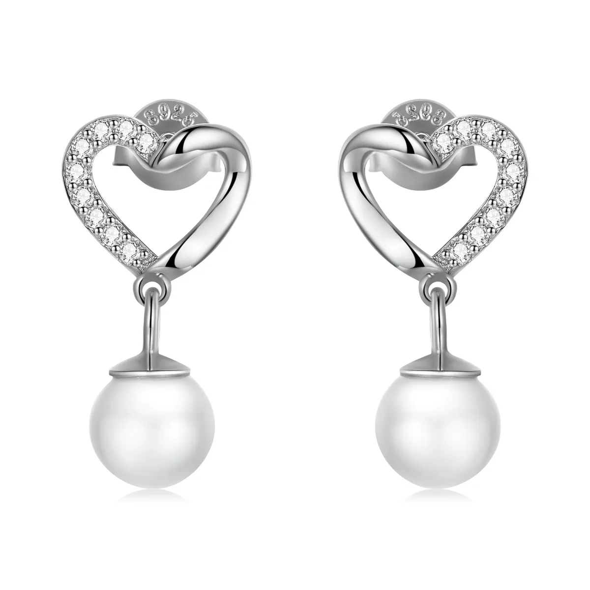Pandora Style Love Shell Beads-Elegant Stud Earrings - BSE552