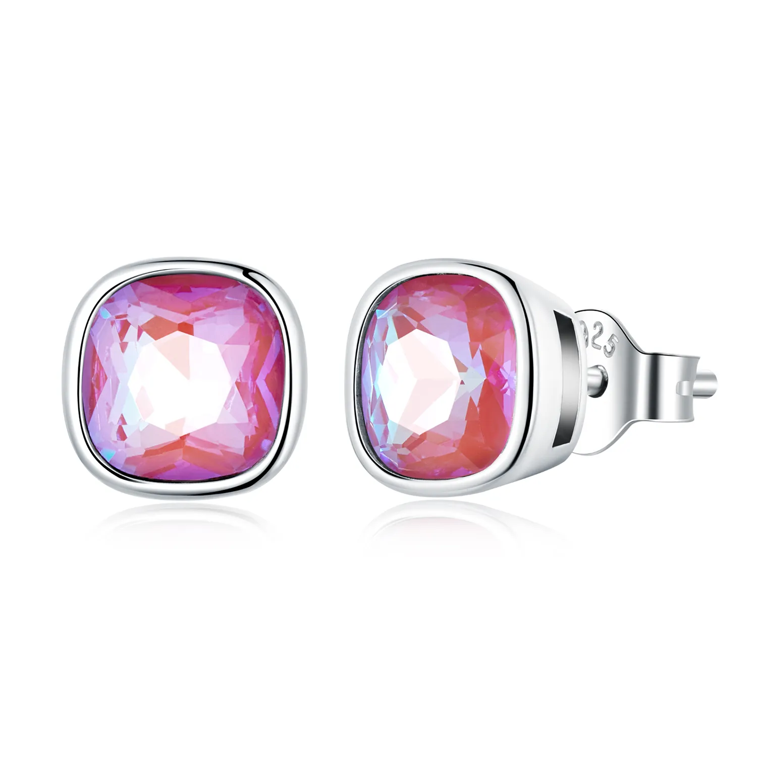 Pandora Style Mocha Fluorescent Stud Earrings - SCE1413