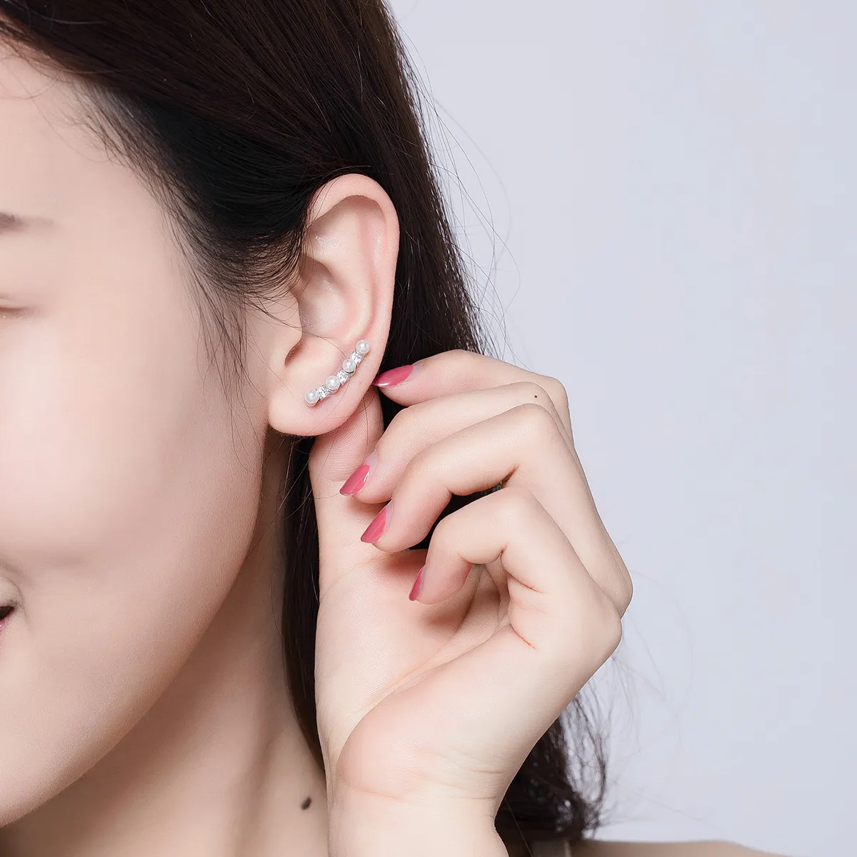Pandora Style Pearl Stud Earrings - BSE118