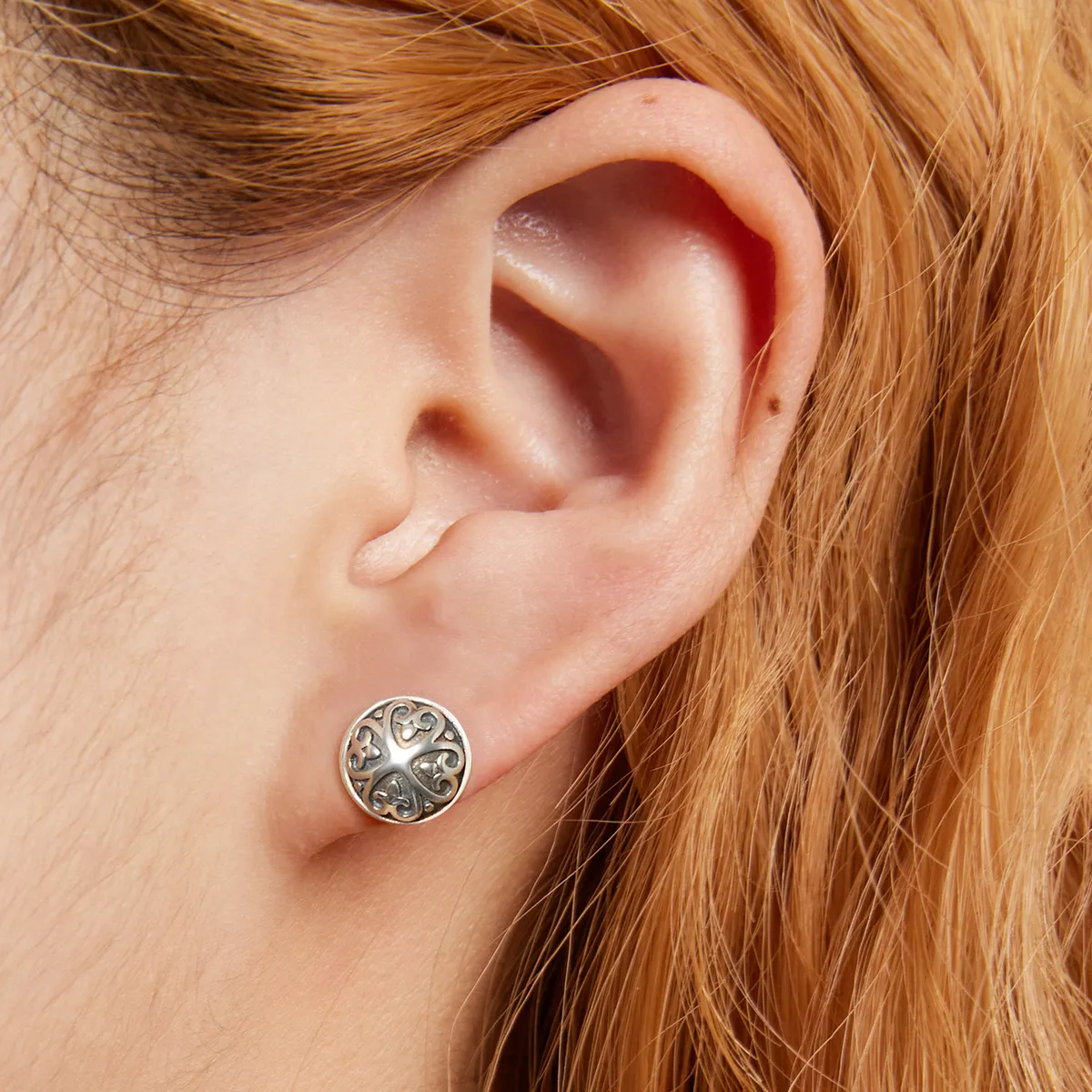 Pandora Style Retro Pattern Stud Earrings - SCE1396