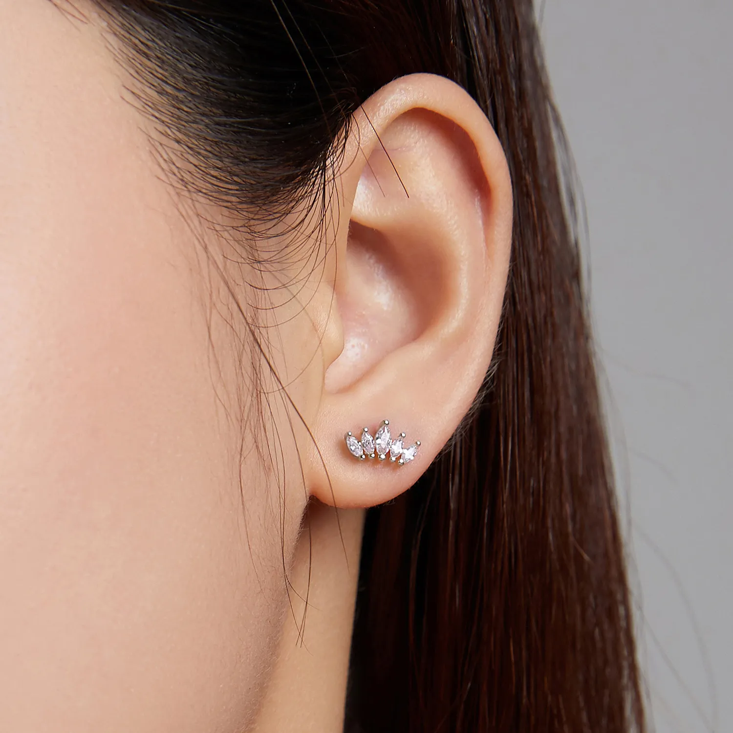 Pandora Style Shining Crown Stud Earrings - BSE521