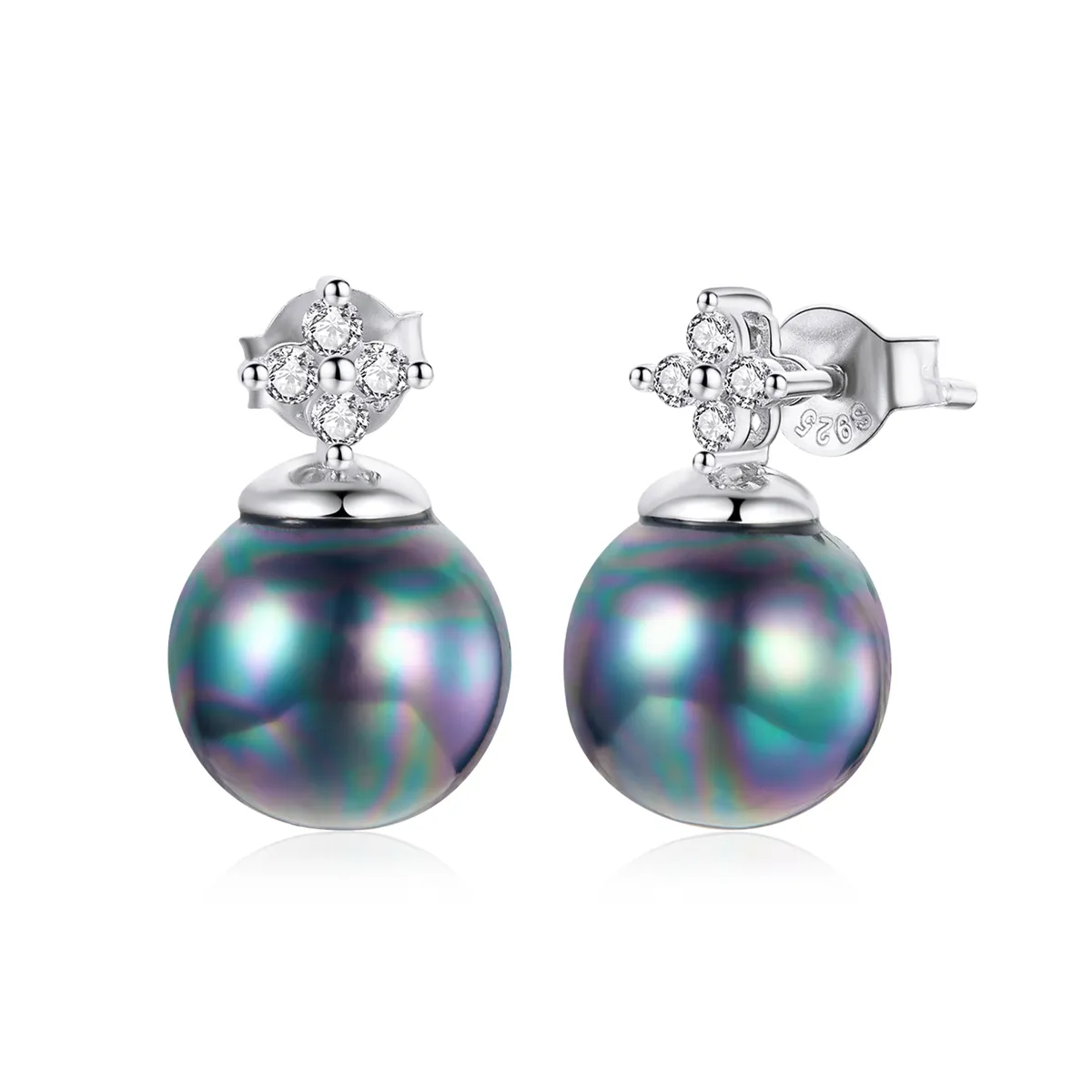 Pandora Style Shiny Beads Stud Earrings - BSE498