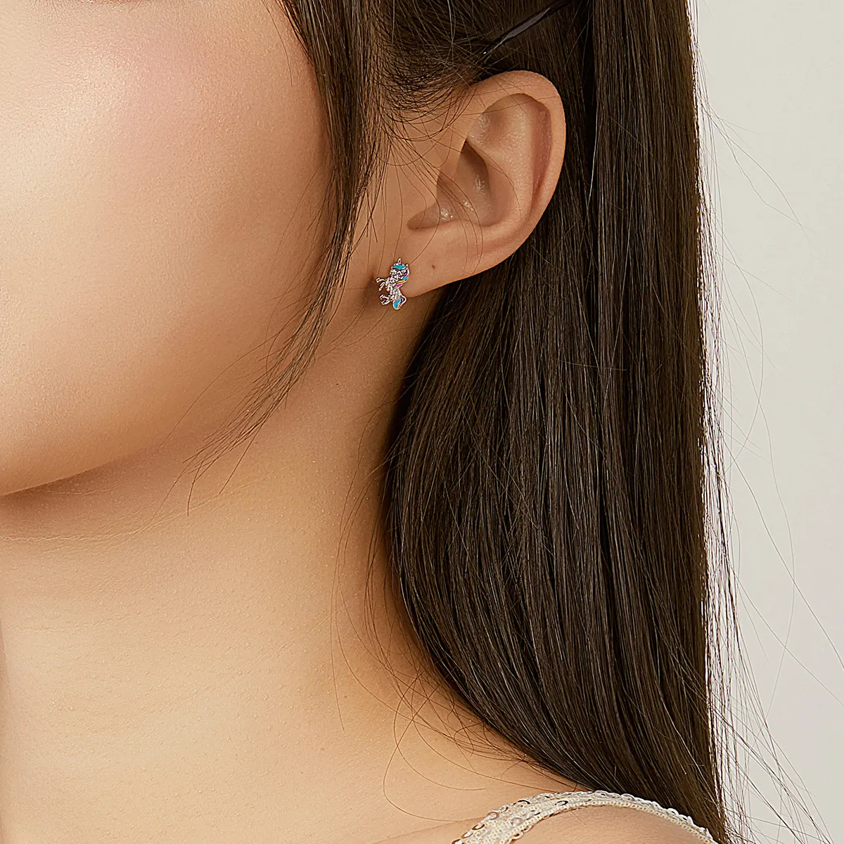 Pandora Style Unicorn Stud Earrings - BSE352