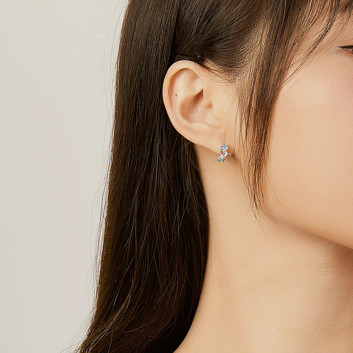 Pandora Style Unicorn Stud Earrings - BSE352