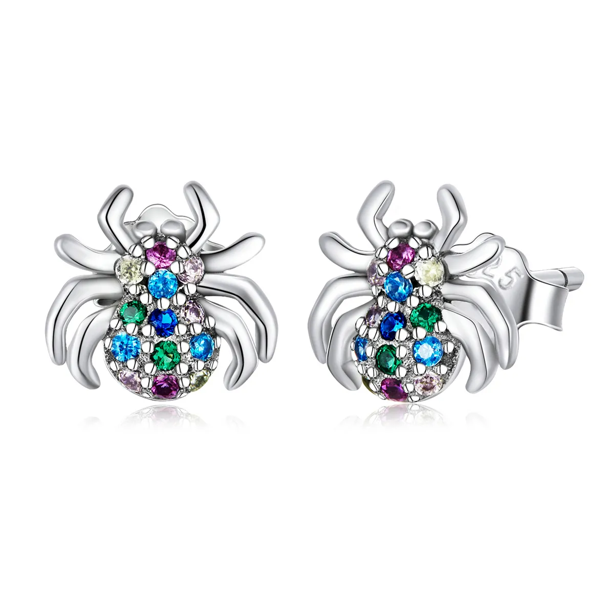 stil pandora cercei colorați cu paiete de păianjen bse561