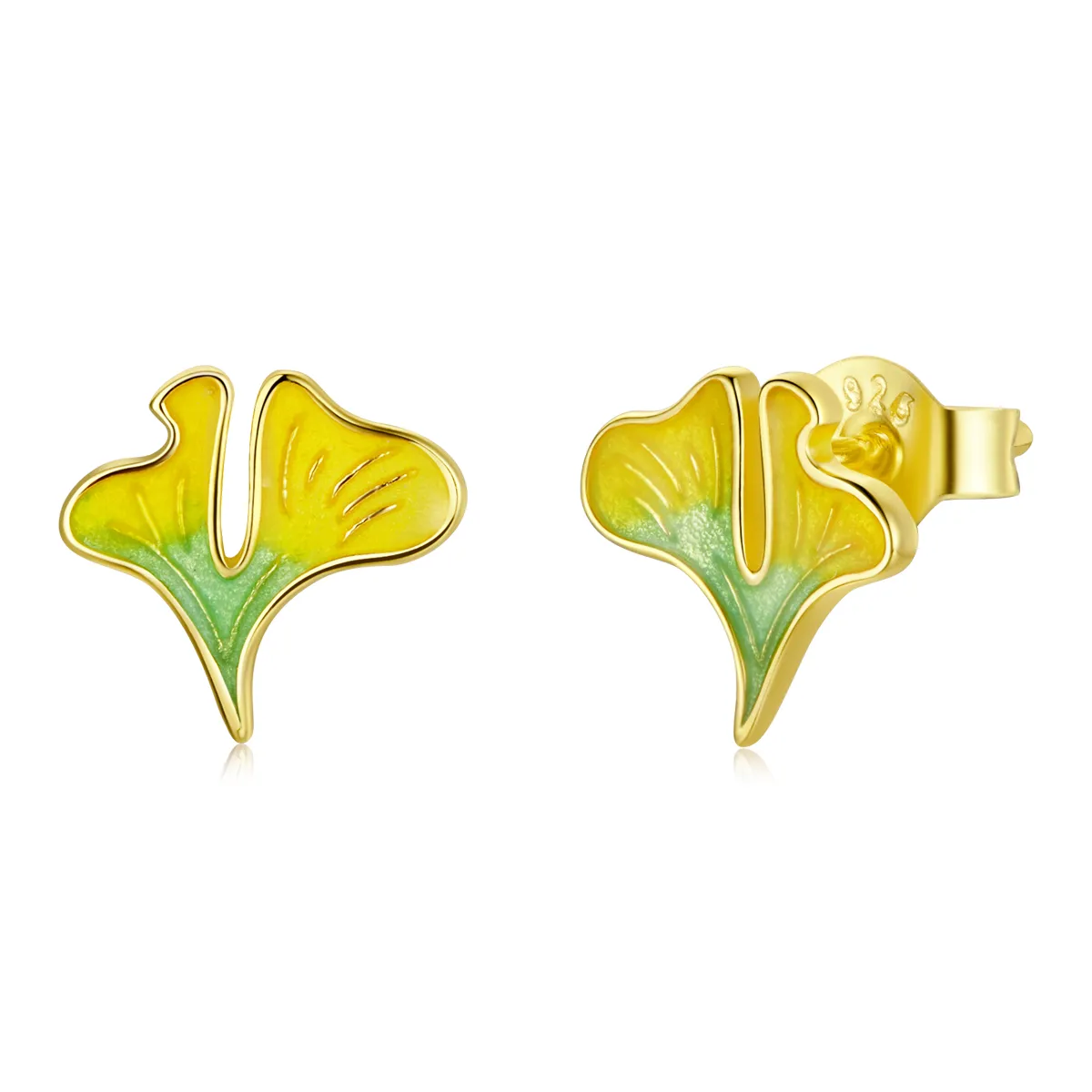 stil pandora de toamnă cercei cu stud ginkgo biloba sce1247