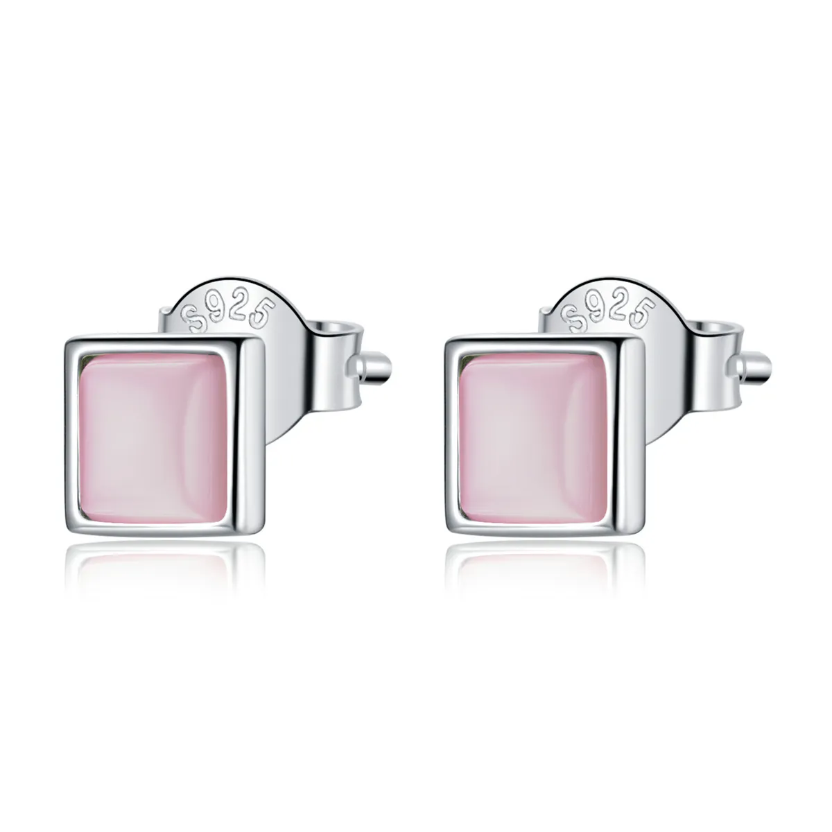 stilul pandora geometrie simplă cercei de stud cu ochi de pisică roz sce1269 pk
