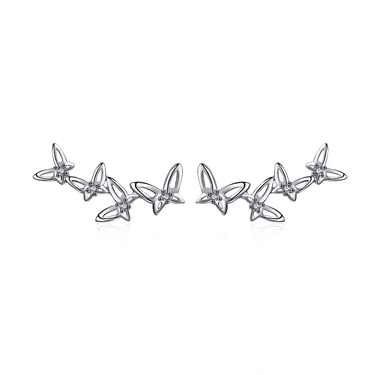 stud earrings bse056 elegant butterfly dance stil pandora