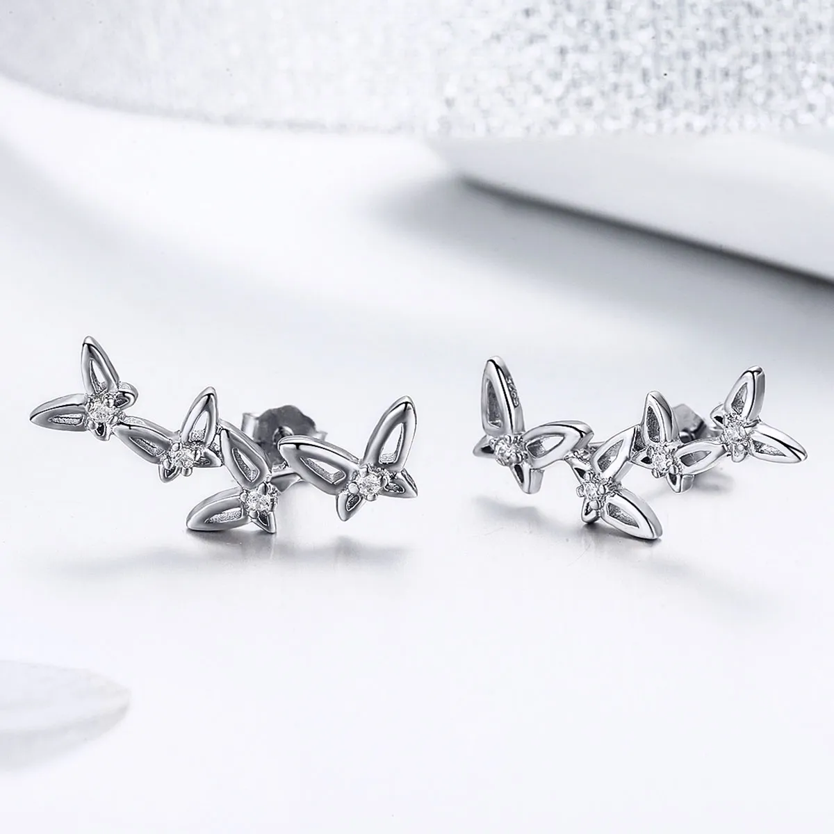 Stud Earrings - BSE056 - Elegant Butterfly Dance - Stil Pandora