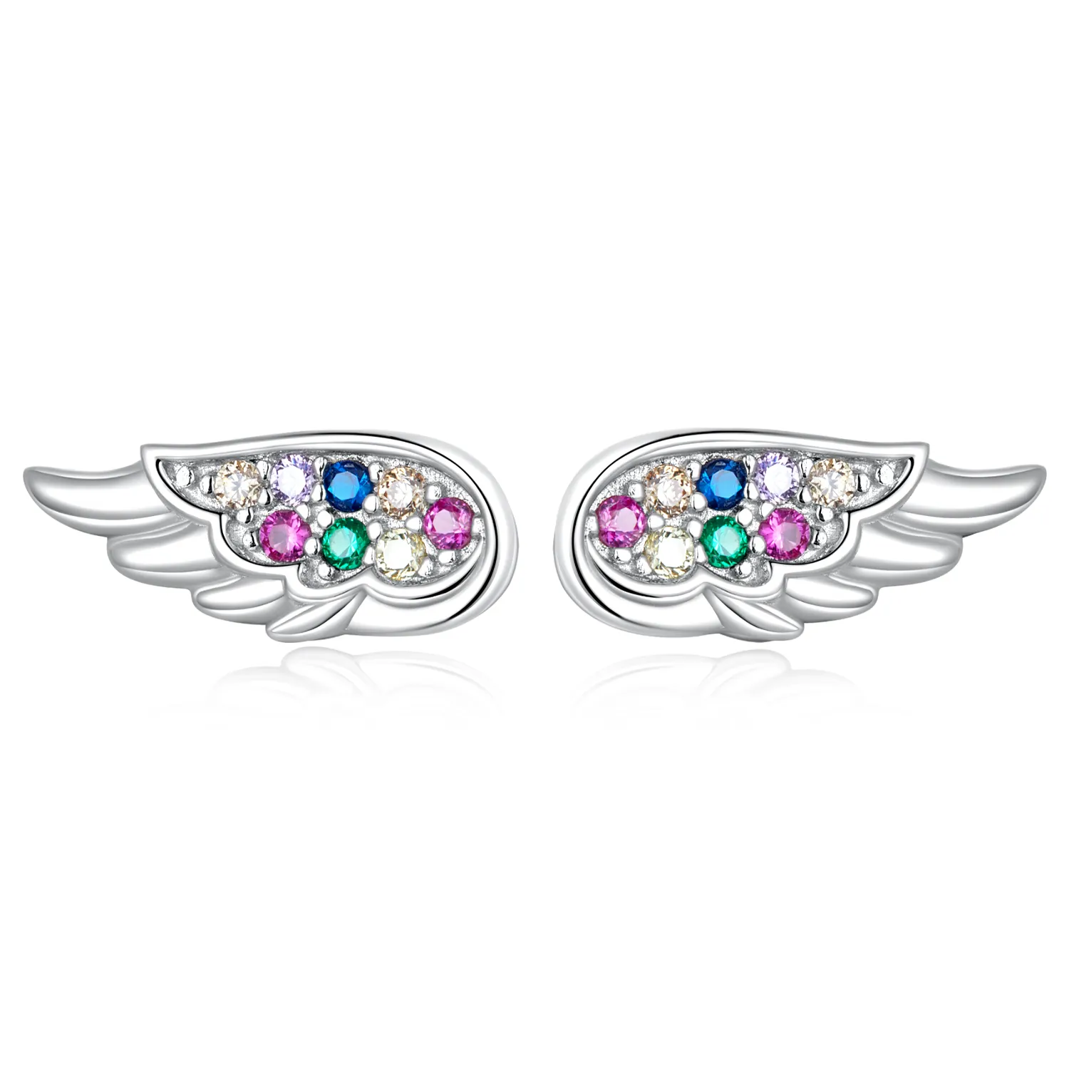 Stud Earrings cu aripi din zirconiu colorat în stil Pandora - SCE1397