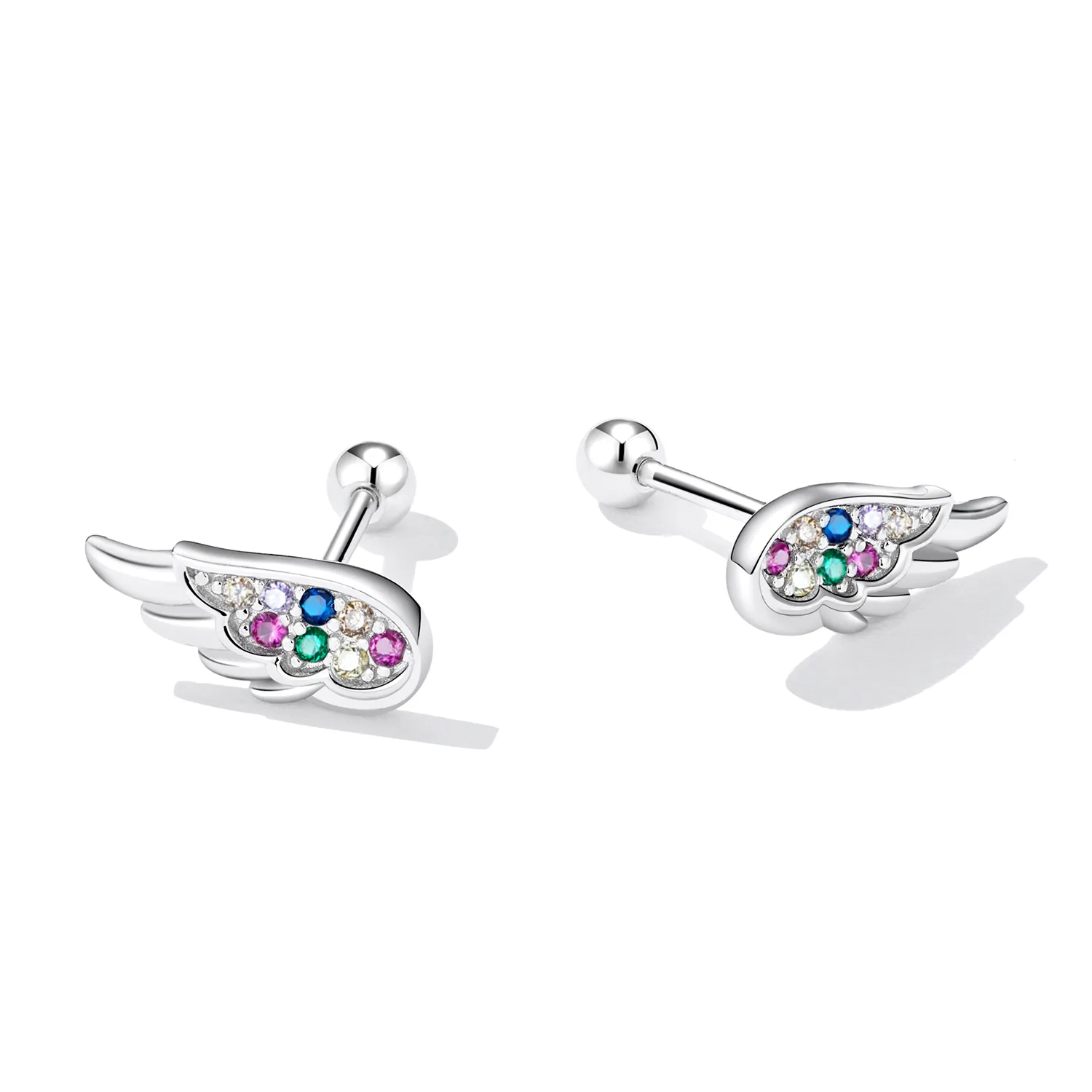 Stud Earrings cu aripi din zirconiu colorat în stil Pandora - SCE1397