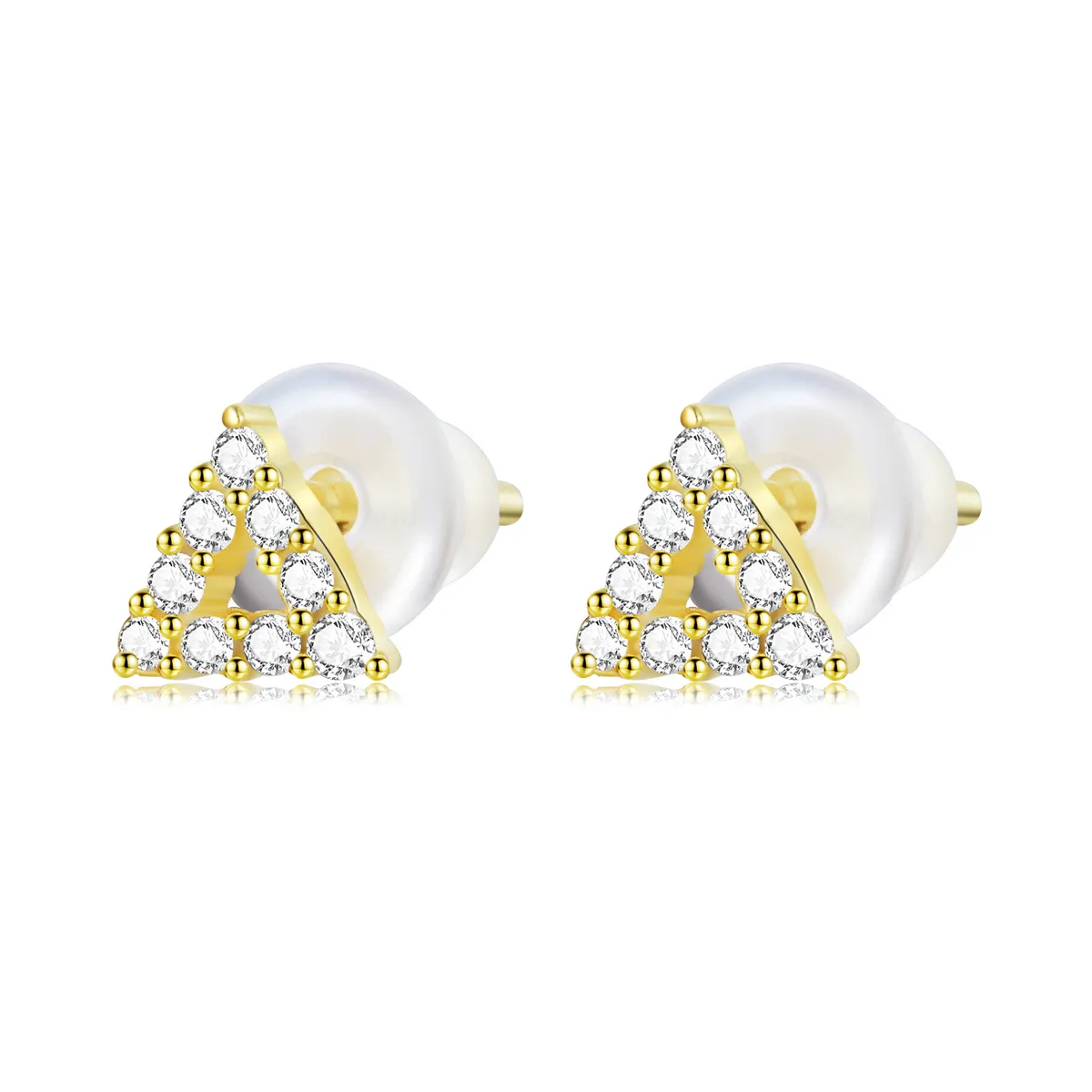 stud earrings de tip pandora cu triunghi strălucitor sce1220
