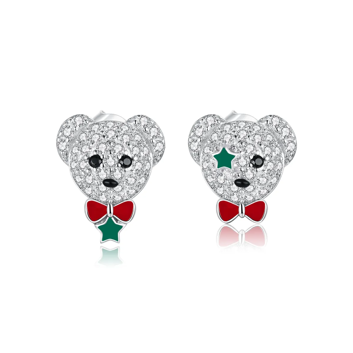 stud earrings stil pandora cu ursuleț jucăuș bse437