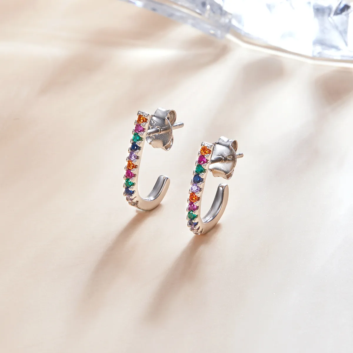 Stud Earrings în stil Pandora cu baston de Crăciun - SCE1167-A