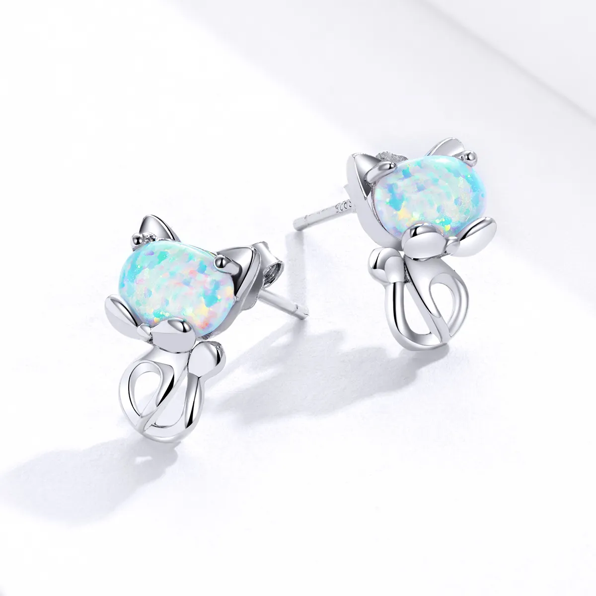 Studii de pisică drăguțe cu opal în stilul Pandora - SCE828